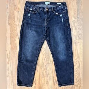 Frame Denim Dark Blue Relaxed Le Garçon Crop Jeans